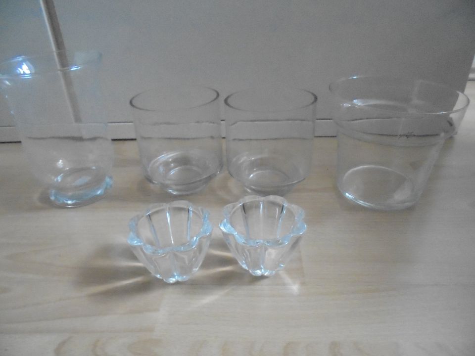 6 Windlichter / Kerzenständer aus Glas in Ganderkesee
