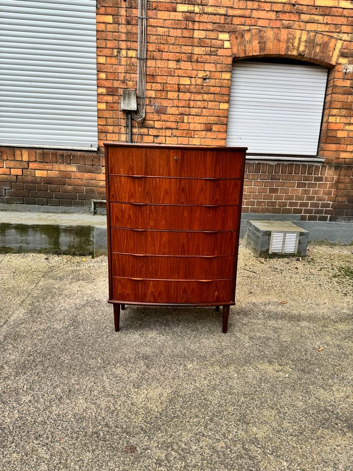 ◤ Schubladenkommode Teak Kommode danish Design anrichte mid Century Vintage Schrank Sideboard Regal 60er 70er Design Klassiker Wäsche in Berlin