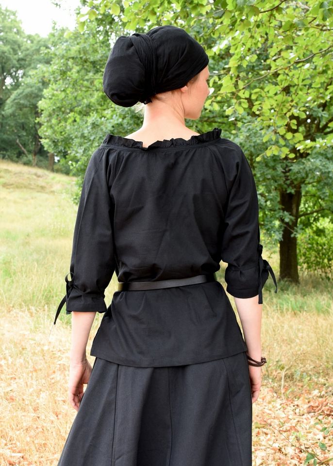 Mittelalter Bluse Birga mit 3/4 Arm, schwarz ab 24€* in Osterholz-Scharmbeck