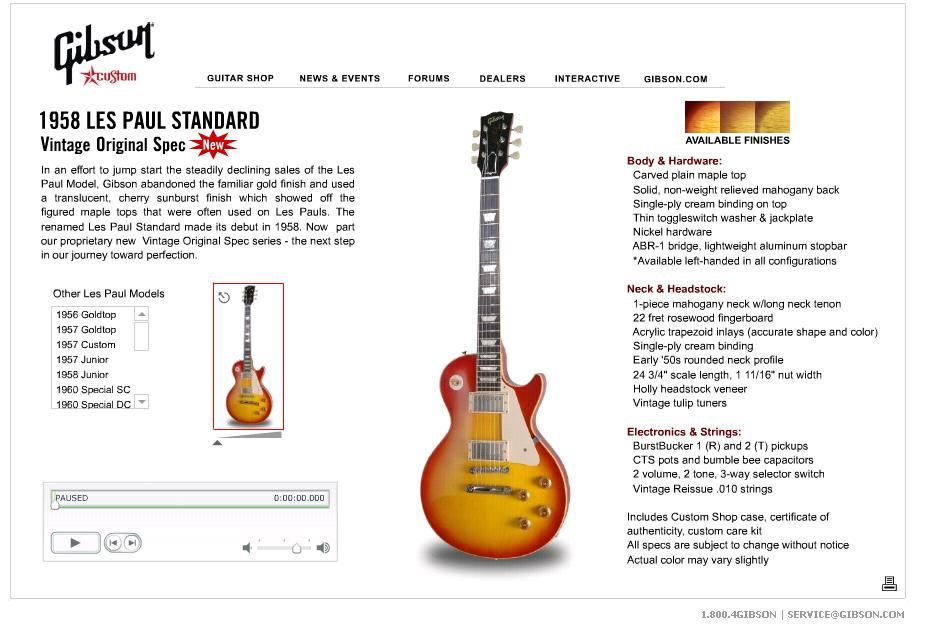 Gibson Les Paul 1958 V.O.S. Plaintop Iced Tea 2007 in Kiefersfelden