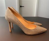 Jimmy Choo - Spitze Pumps aus grobem Glitzergewebe in Champagner München - Schwabing-West Vorschau