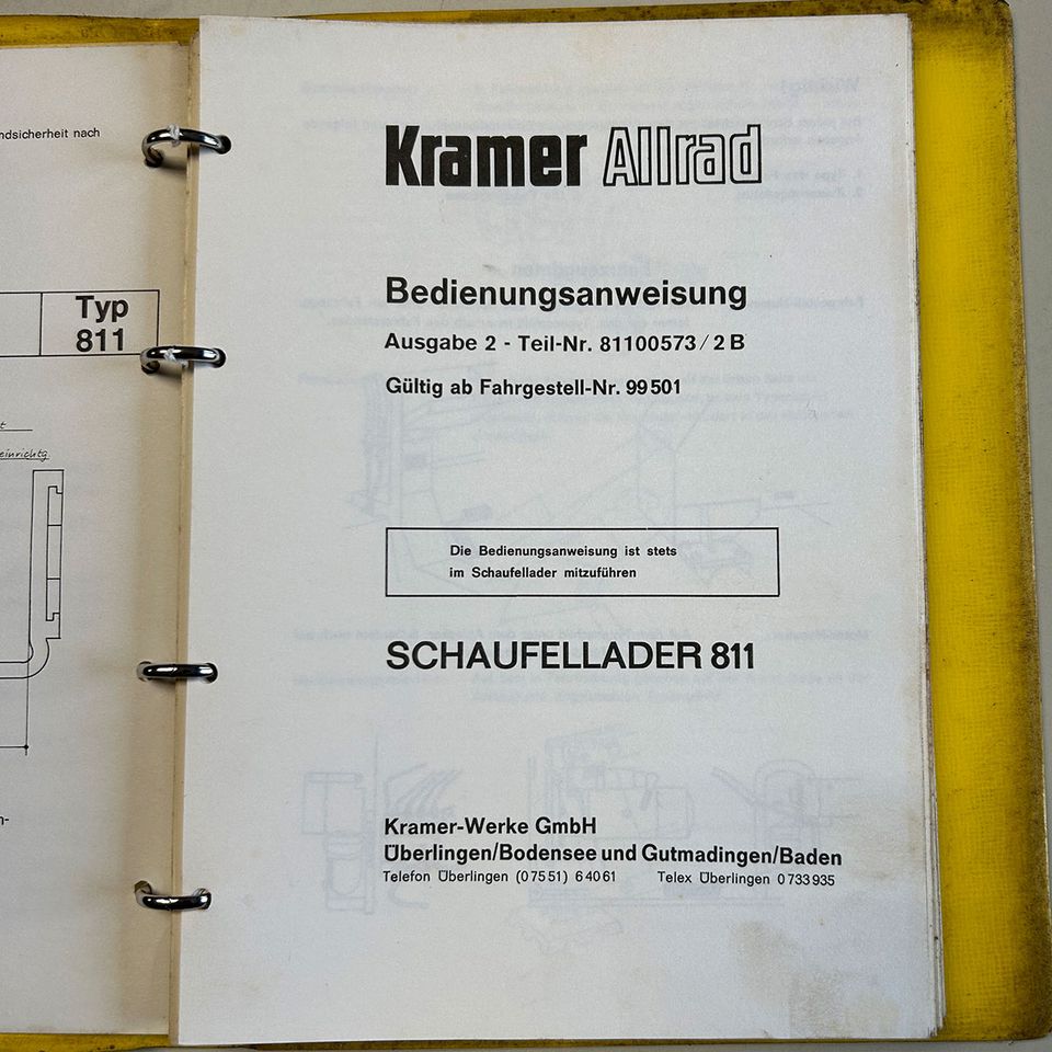Bedienungs- und Wartungsanleitung Schaufellader Kramer 811 in Bad Schwartau