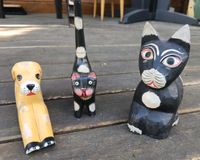 3x Holzfigur Hund 2x Katze Figur Holz Berlin - Pankow Vorschau