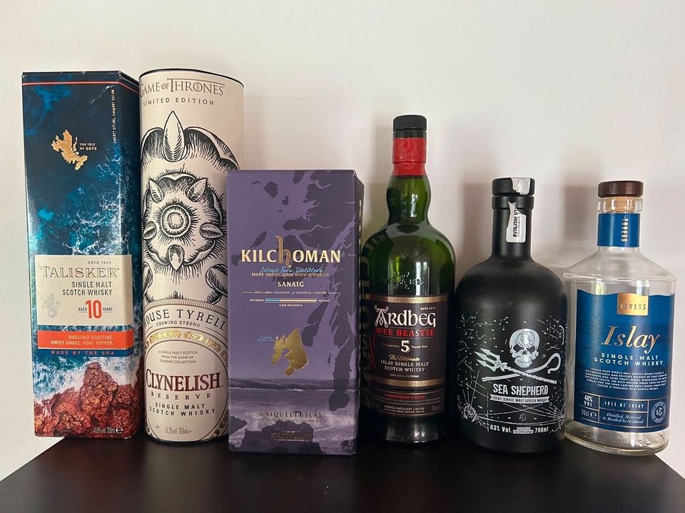 6 Whisky Flaschen leer, Schottland Single Malt Game of Thrones in Monheim