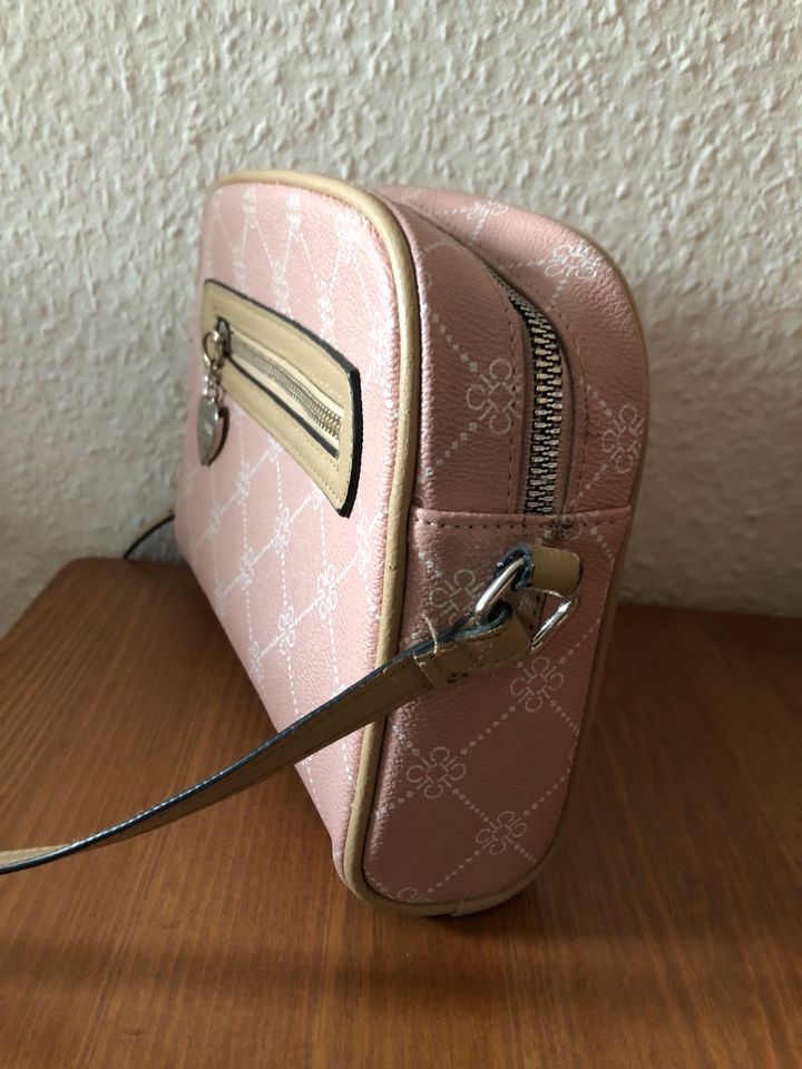 Catwalk Handtasche Gurt rosa kariert Reißverschluss klein in Rostock