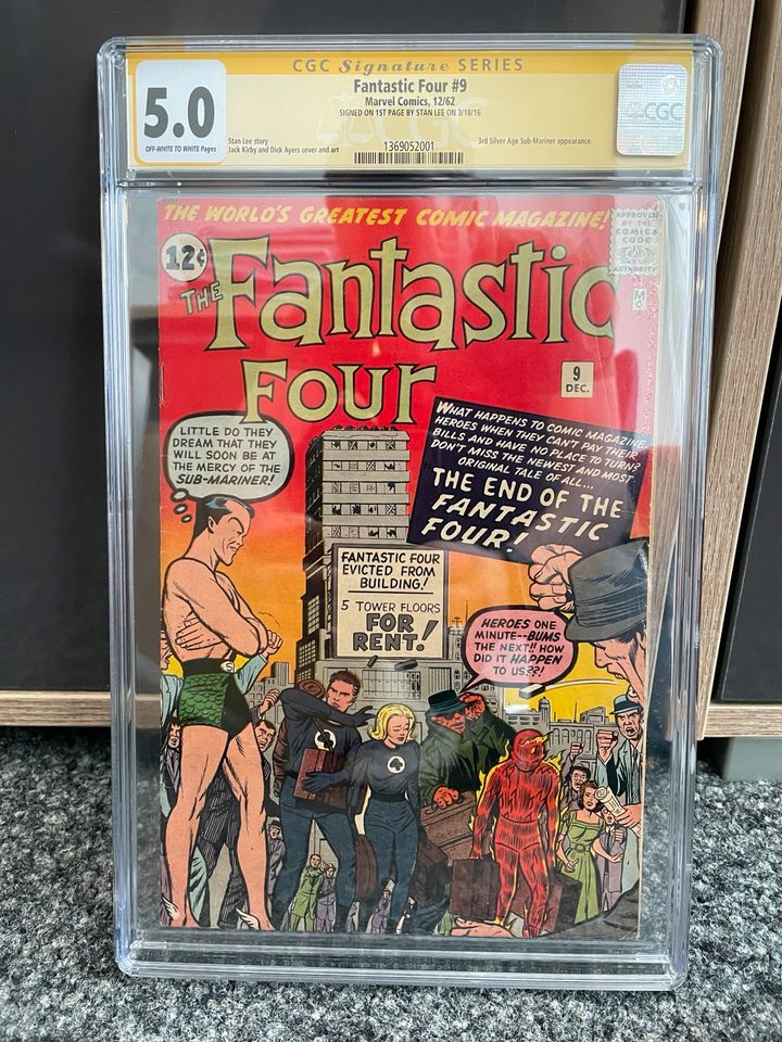 Fantastic Four #9 Comic CGC 5.0 SS Stan Lee selten in Solms
