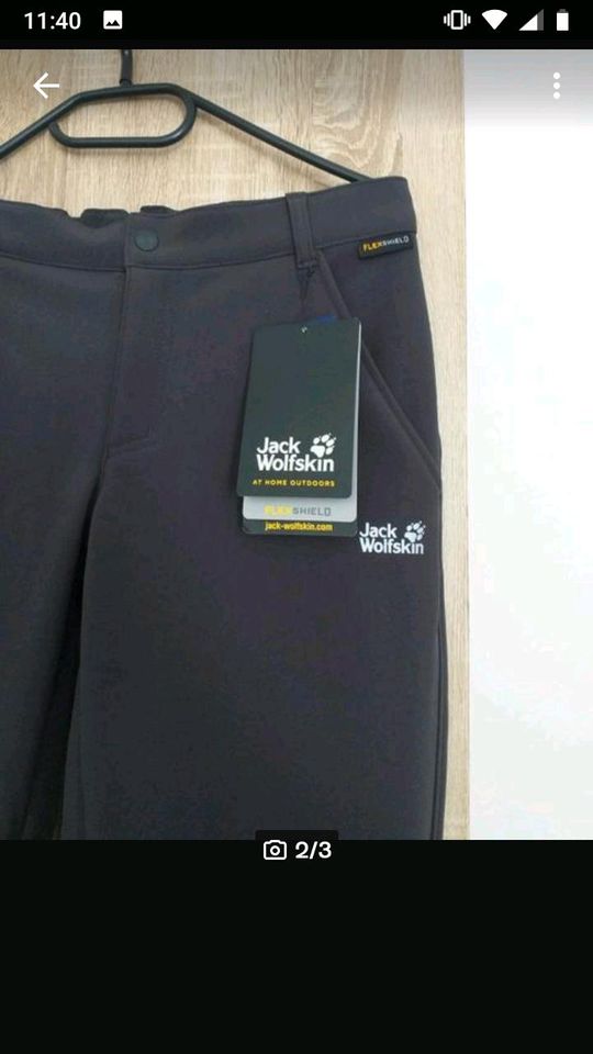 Jack Wolfskin Softshellhose Gr. 176 Neu mit Etikett in Neustadt in Holstein