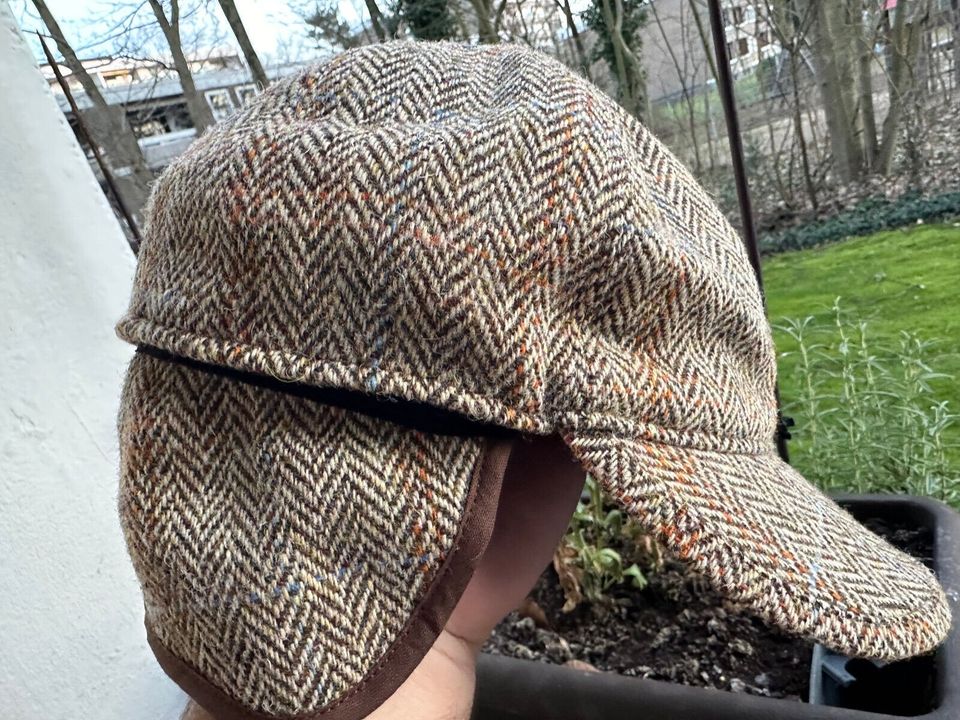 Original     HARRIS TWEED MUSTER CAP MUTZE HUT gr XL 60  100% in Lage