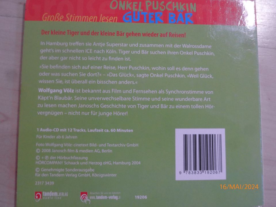 CD Onkel Puschkin Guter Bär Janosch 3 CDs Kinder Uni Burgen Dinos in Bollschweil