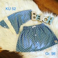 **Sommer-Set** Jersey Rock Gr. 98 + Kopftuch 52 blau weiß wNEU Mecklenburg-Vorpommern - Klütz Vorschau