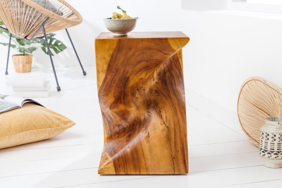 Hocker Teak 45cm | Suar Holz | Unikat Beistelltisch | Massivholz in Hamburg