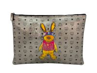 MCM Pouch Pochette Silber Metallic Rabbit Print Bag Logo Clutch Schleswig-Holstein - Schleswig Vorschau