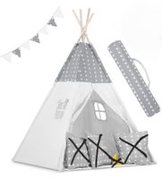 NUKIDO Kinderzelt Tipi Tippi Zelt grau 120 x 120 x 165 cm Niedersachsen - Weyhe Vorschau