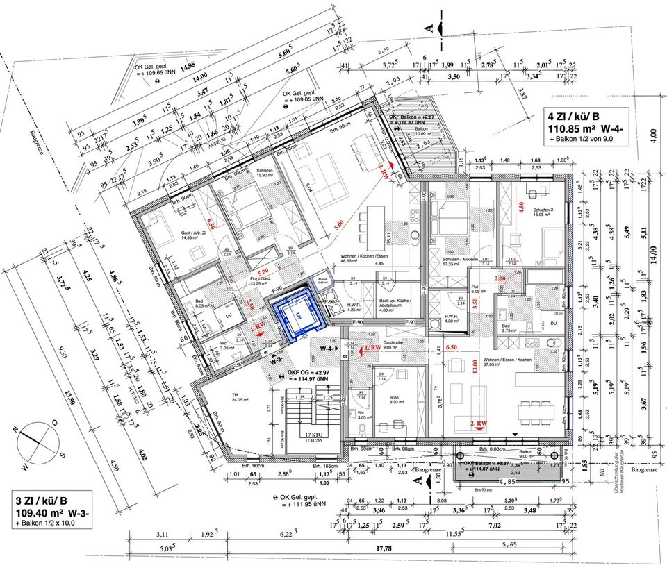 Bielefeld-Quelle: NEUBAU Wohnung W3 KfW40 | 3 Zimmer | ca. 109 m² Wohnfläche | Balkon | Tiefgarage in Bielefeld