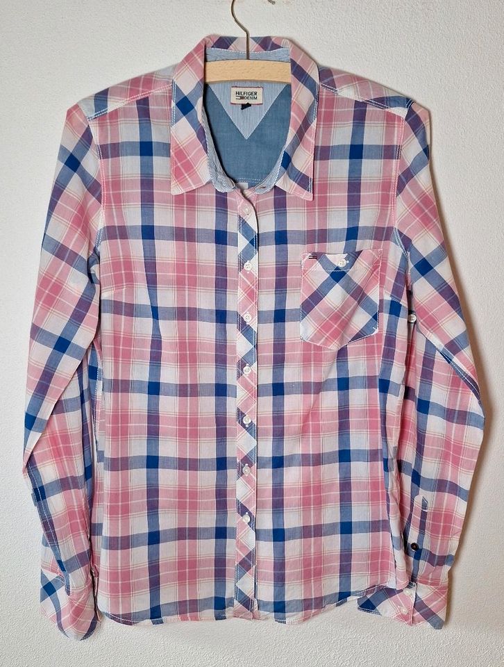 Tommy Hilfiger Denim Bluse XS S 34 36 kariert Hemd Langarmbluse in Flörsheim-Dalsheim