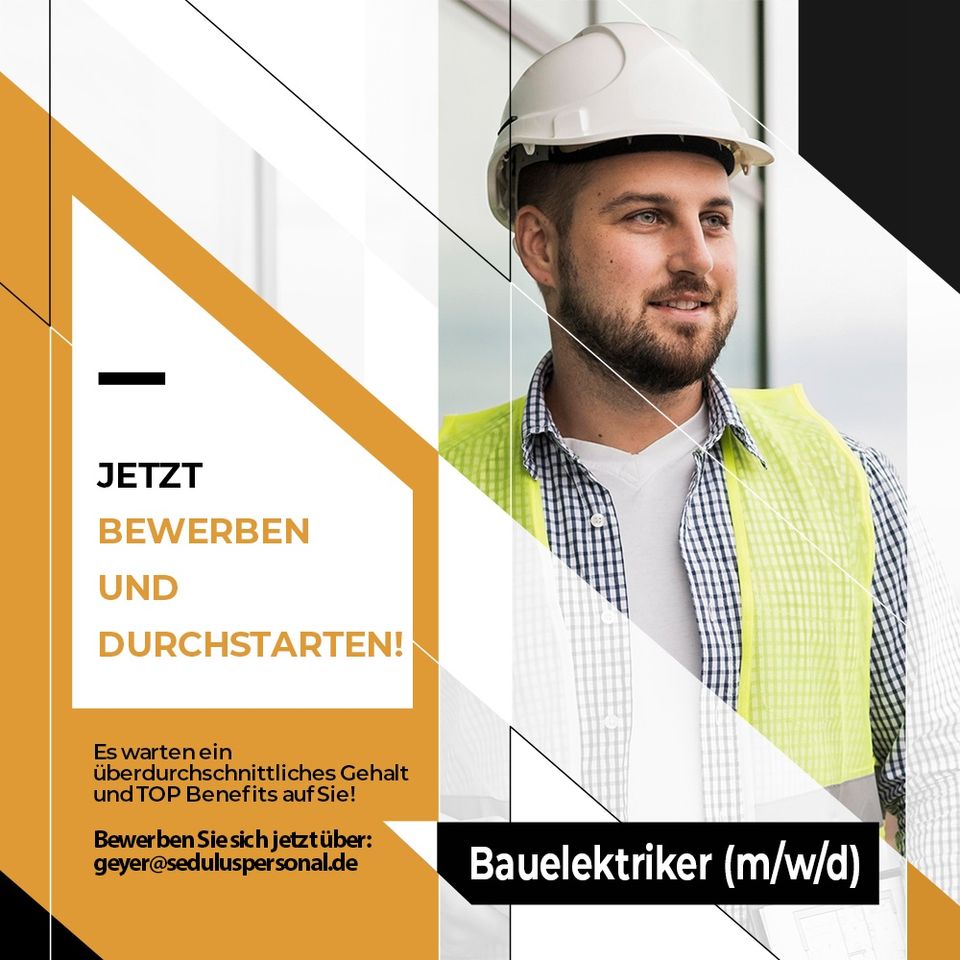 Bauelektriker (m/w/d) ab 24€/h in Stuttgart