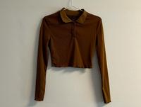 Langarmshirt mit Kragen, Polo Shirt, braun Größe XS Harburg - Hamburg Heimfeld Vorschau