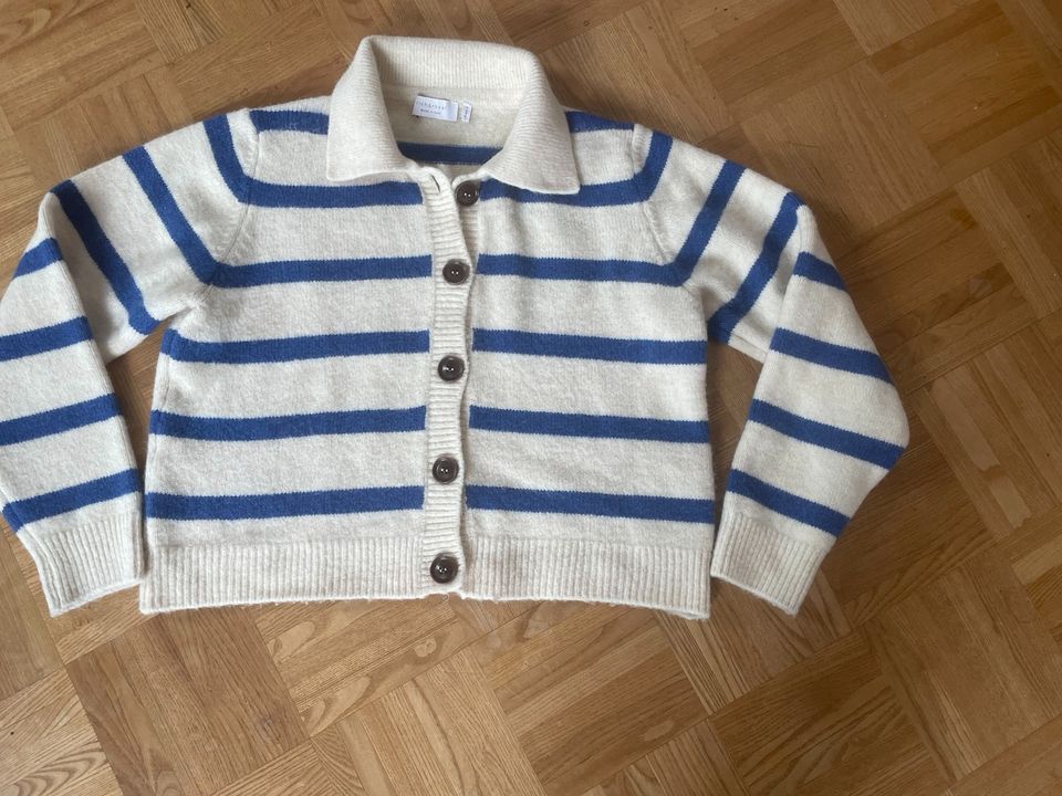 Rich & Royal Pullover Gr. XS beige/royalblau neu süß Top in Schlüsselfeld