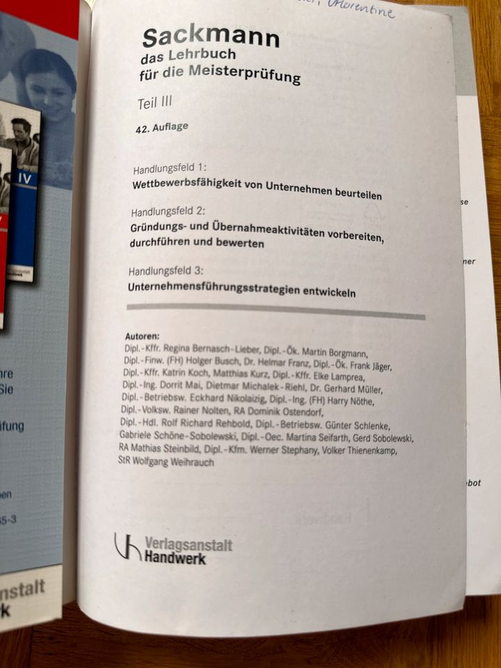 Sackmann III 3 Das Lehrbuch für die Meisterprüfung in Düsseldorf