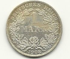 1 Mark Kaiserreich 900 Silber 1875 bis 1878 in Bad Harzburg