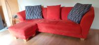 Sofa, 3-Sitzer und Hocker, hochwertiger Stoffbezug, orange Hessen - Lützelbach Vorschau