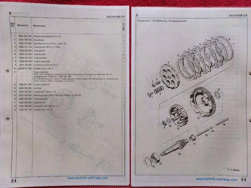 Kupplungslamelle Sachs 506 Motor Hercules GT KTM Bora 0258034000 in Megesheim