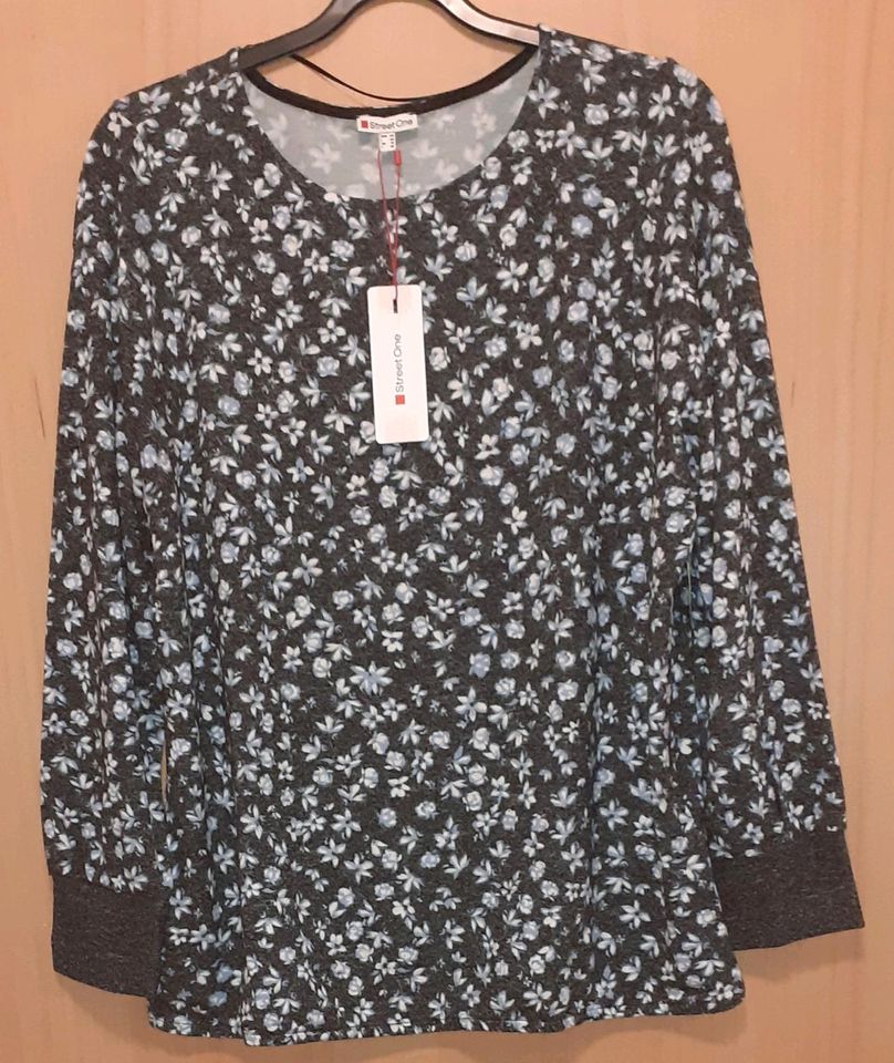 Cecil,Street One Pullover,44,Grau-Flowers,Gummibund,NP59,99,-Neu in Berlin