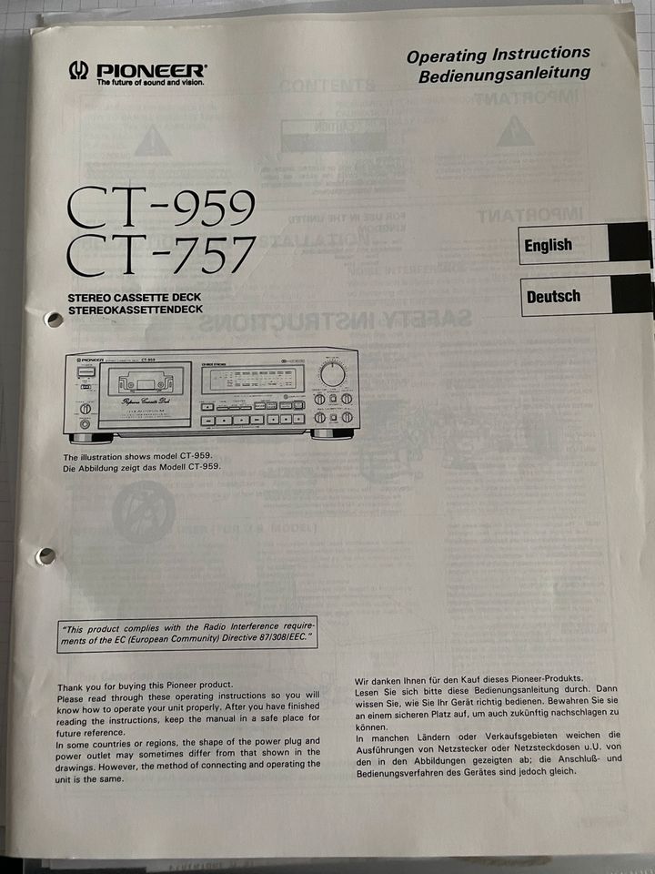 Stereoanlage Pioneer PD 9300, A 656 Mark II, F 447, CT 757 in Mönchengladbach