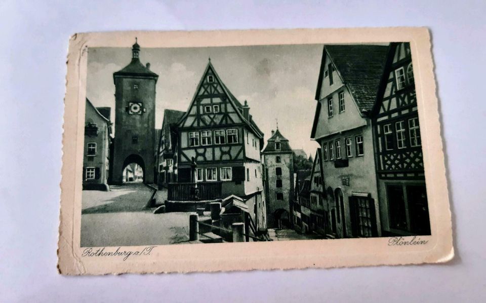 Postkarte von 1933 Rothenburg auf der Tauber/Plönlein in Zülpich