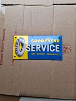 Emailschild Goodyear Reifen Service Werkstatt 20x10cm Sachsen-Anhalt - Zörbig Vorschau