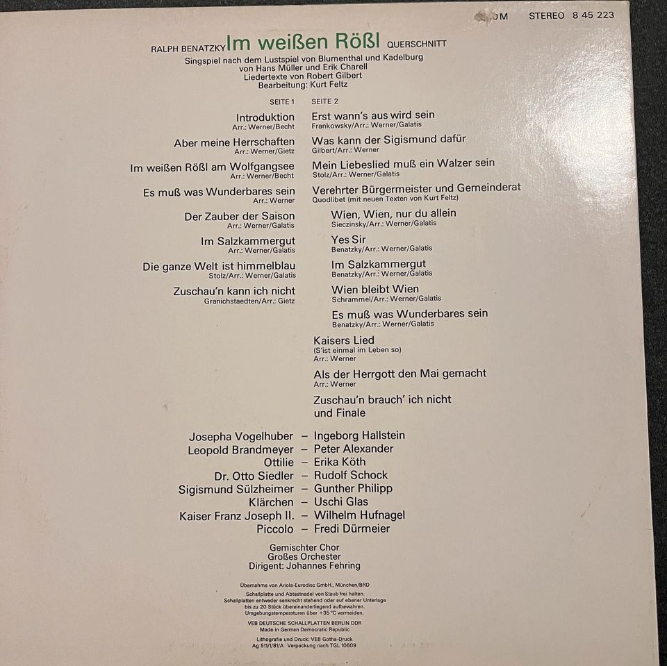 LP Im weißen Rössl - Schallplatte in Riedstadt