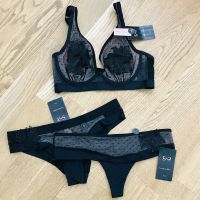 Hunkemöller BH Set D70 String Brazilian schwarz floral neu Düsseldorf - Stadtmitte Vorschau