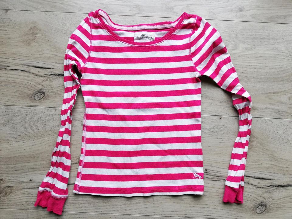 Langarmshirt, H&M LOGG, Größe 134/140, pink/weiß gestreift in Wienhausen