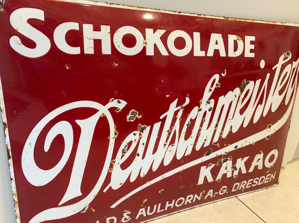 Deutschmeister Kakao , Petzhold Aulhorn cacao Blechschild Emaille in Kierspe