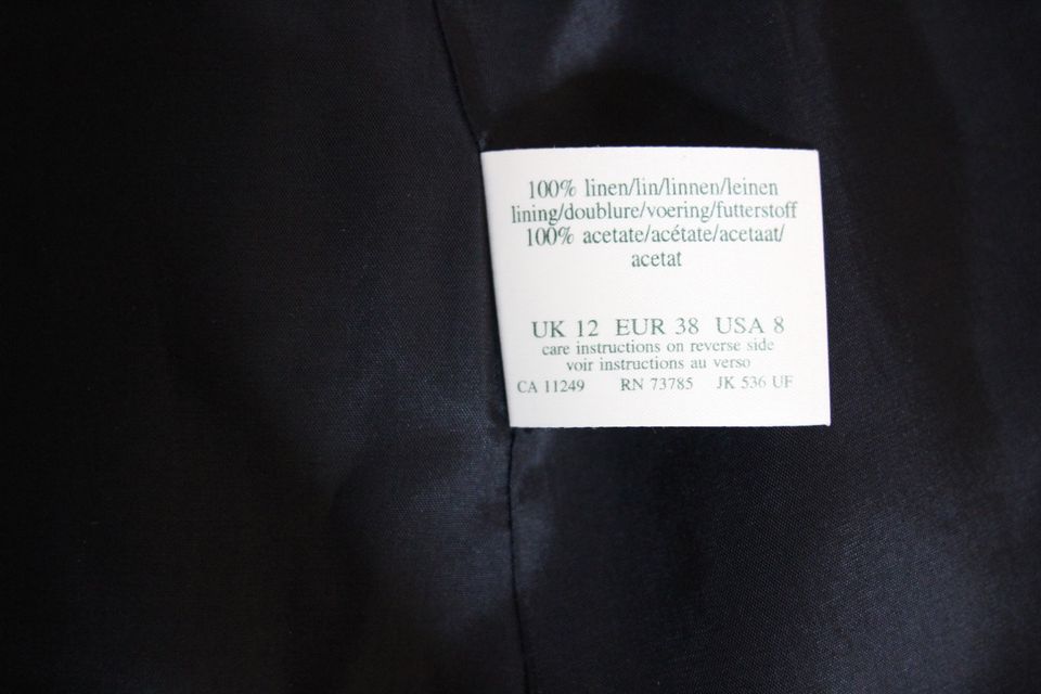 Laura Ashley Blazer mit Rock aus 100% Leinen in Farbe dunkelgrau in Schwäbisch Gmünd