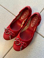 TOD‘S Wildleder Ballerina Größe 37,5 rot Nordrhein-Westfalen - Mettmann Vorschau
