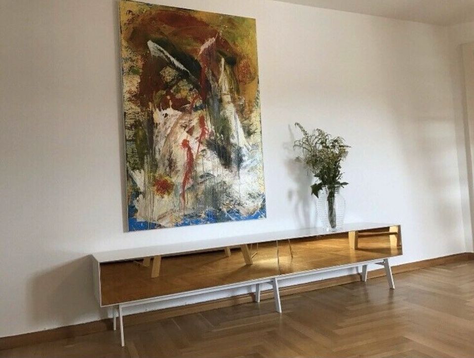 Piure Glamour Designer softclose Sideboard 220 x 48 Gold weiß in München