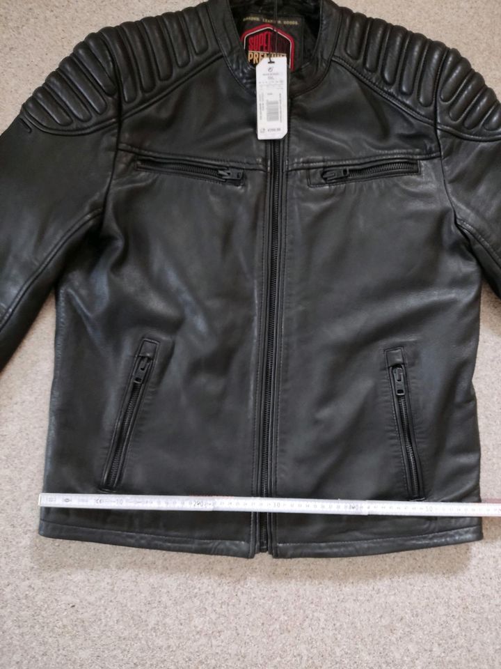 Superdry Lederjacke New Hero Leather Racer Jacket 3XL NEU!!! in Schönau Niederbay