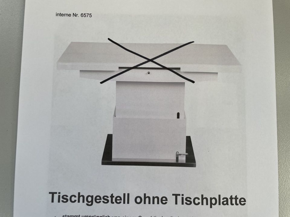 1x neues Tischgestell Gestell Couchtisch weiß Tisch höhenverstell in Brandenburg an der Havel