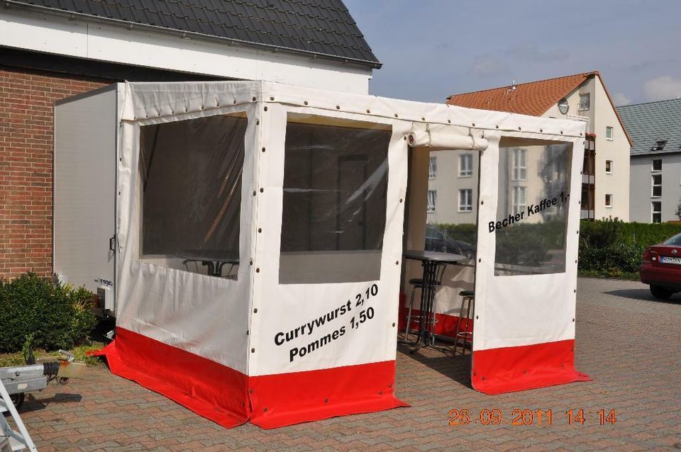 Vor-Zelt Vor-Bau Verkaufsanhänger Windschutz Regenschutz in Hamm