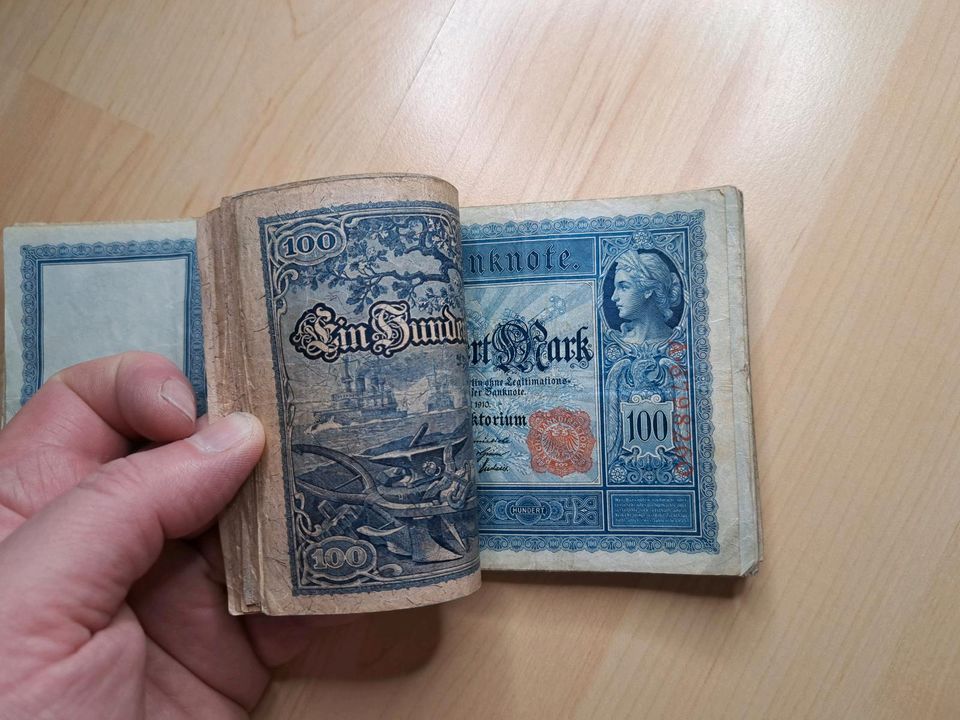 Bündel 100 Mark Banknote Geldschein deutsches reich in Nittenau