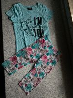 Set T-Shirt Glitzer +Capri Leggins Blumen Katze 116-122 Nordrhein-Westfalen - Hilden Vorschau