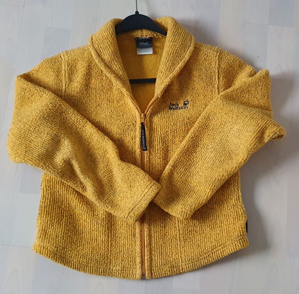 Strickfleece Jacke, Blazer, Jack Wolfskin, Gr. 40, gelb-meliert in Frankfurt am Main