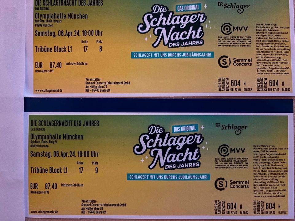 2 Tickets Schlagernacht des Jahres / München in Emmendingen
