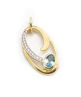 Anhänger Blautopas und Zirkonia 333er Gold bicolor, Art:H48.72757 Nordrhein-Westfalen - Mönchengladbach Vorschau