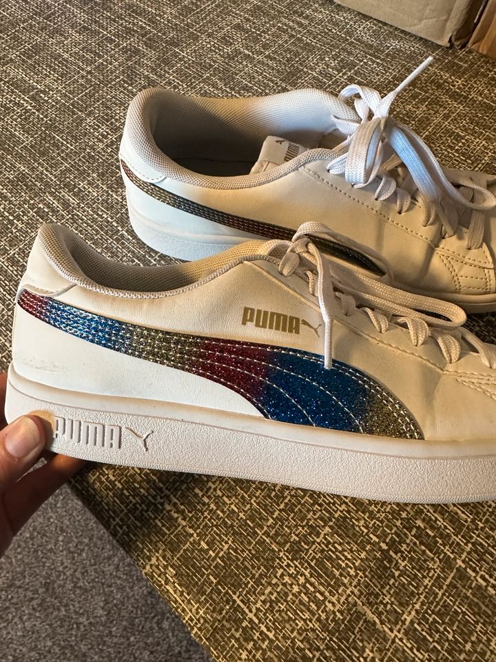 Puma Damen Sneaker Gr. 40 weiß/bunt/glitzer in Neunkirchen