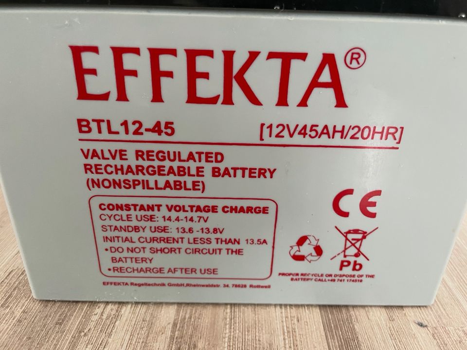 Verbraucherbatterie EFFEKTA BTL 12-45 / 12V 45Ah in Aichwald