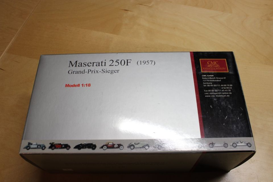 Modellauto 1:18 Maserati 250F =Grand Prix Sieger 1957= CMC in Titz