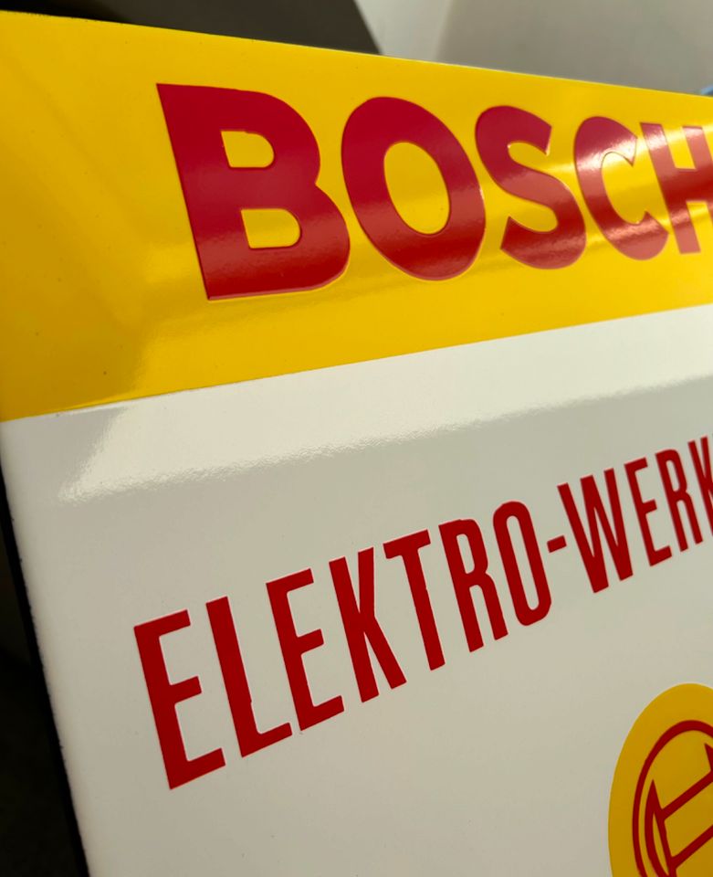 Bosch Emailschild Emailleschild Varta Aral Shell BP Esso NSU RAR! in Bornheim