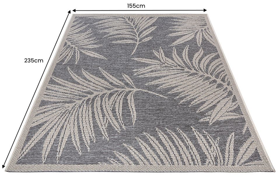 ⚡!Aktionspreis!⚡ In- und Outdoor Teppich LEAF 235x155cm grau creme beige Blätter florales Design wetterfest Riess-Ambiente in Halstenbek